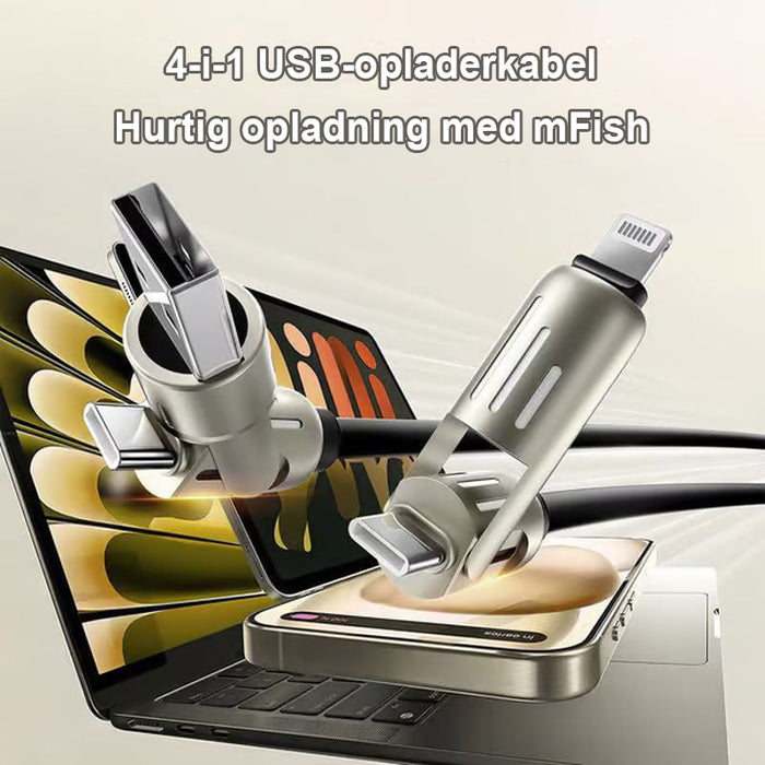 🔥4-i-1 USB-opladerkabelHurtig opladning med mFish🔥