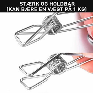 Metalclips i rustfrit stål med krog