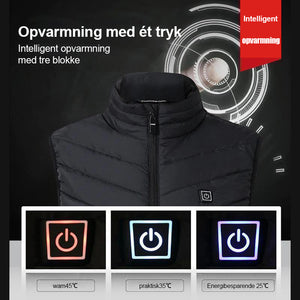 Opvarmet jakke, vintervarm, USB-opladet