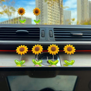 Blomsterdekorationer i bilen